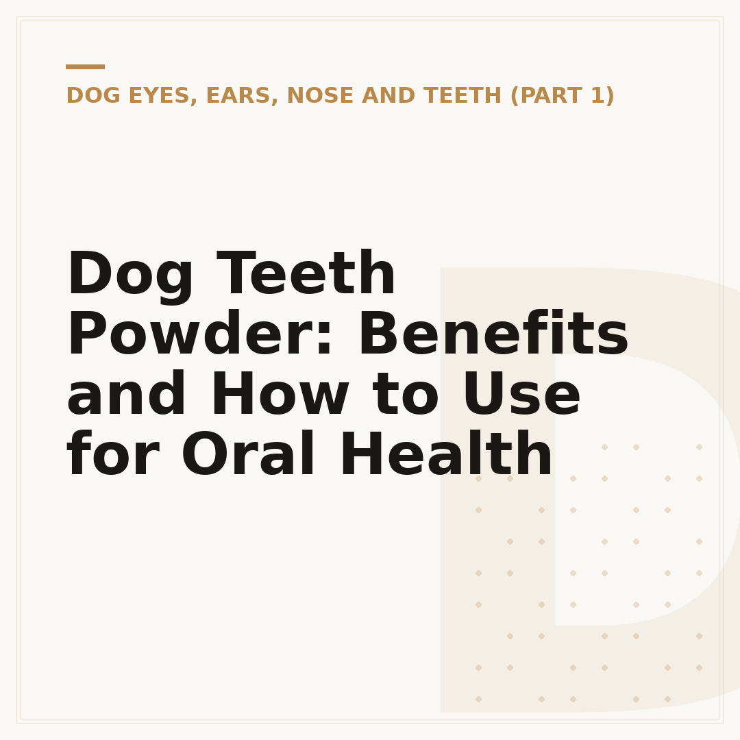 Dog Teeth Powder: Benefits and How to Use for Oral Health