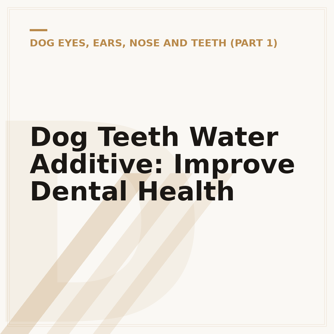 Dog Teeth Water Additive: Improve Dental Health