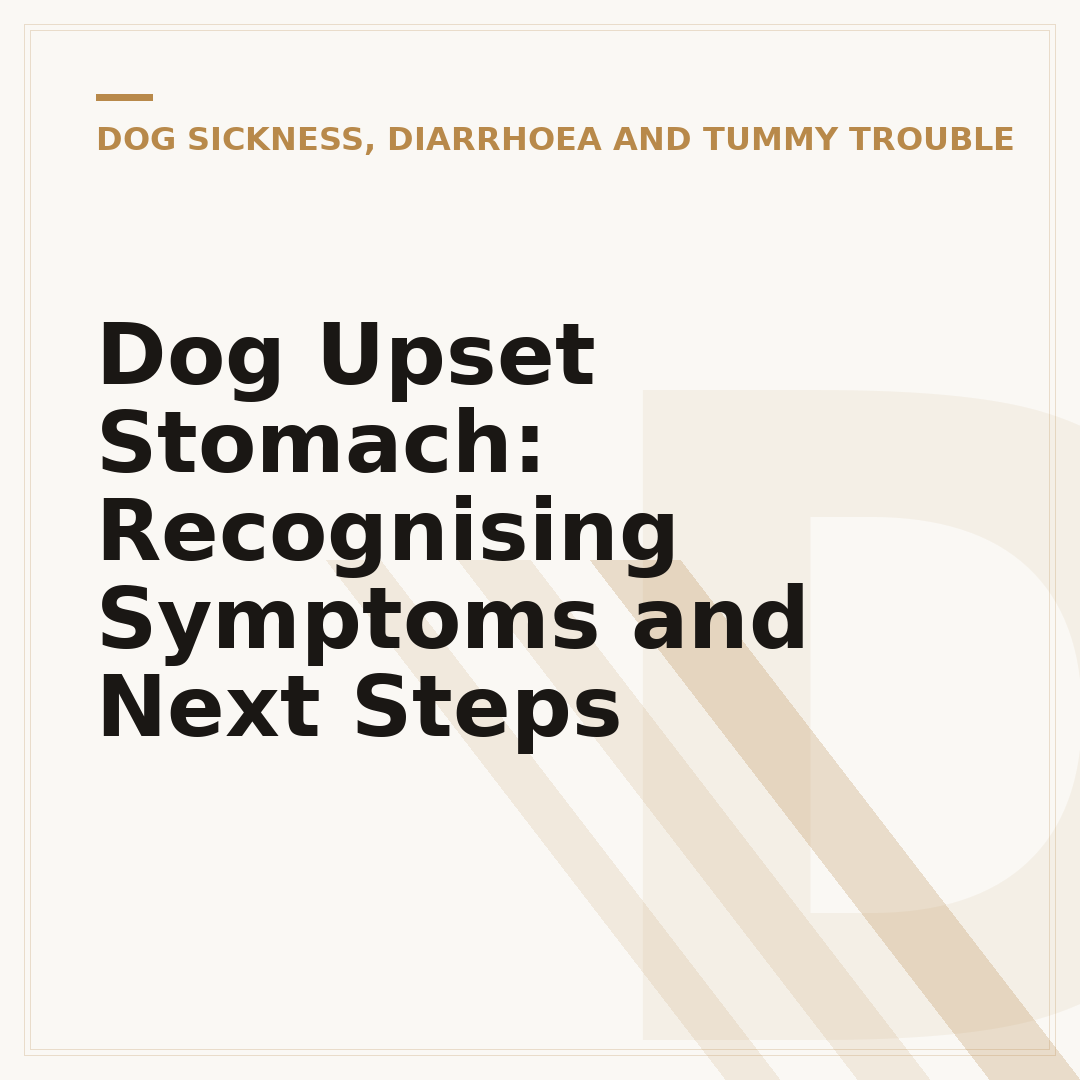 Dog Upset Stomach: Recognising Symptoms and Next Steps