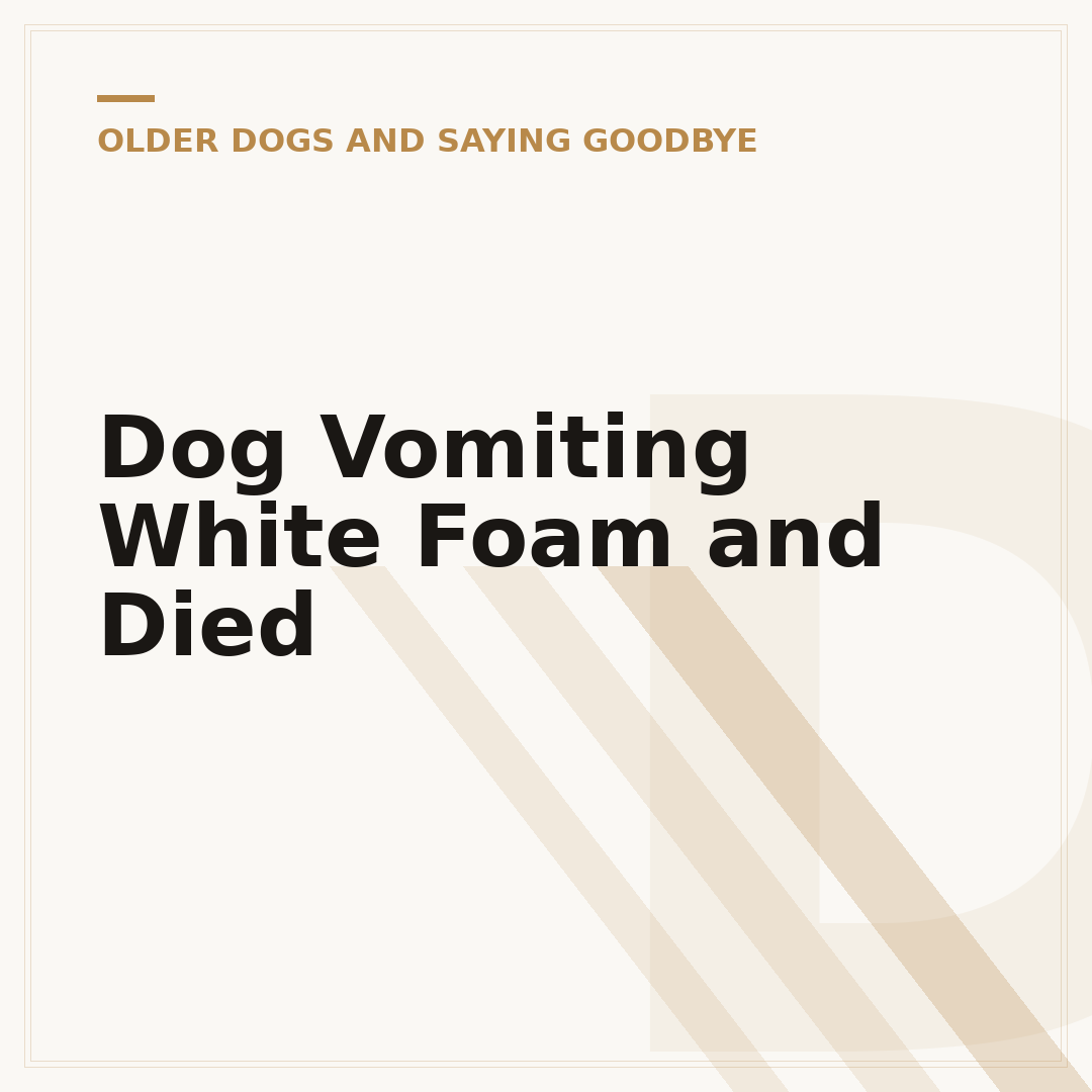 Dog Vomiting White Foam and Died