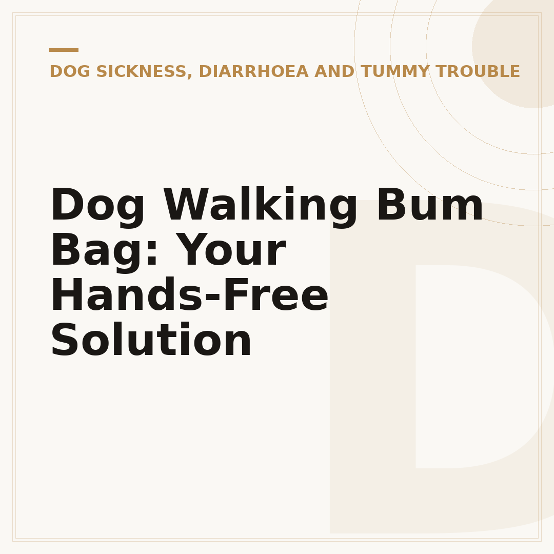 Dog Walking Bum Bag: Your Hands-Free Solution