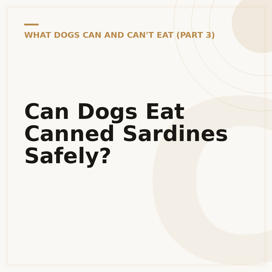 Can Dogs Eat Canned Sardines Safely?