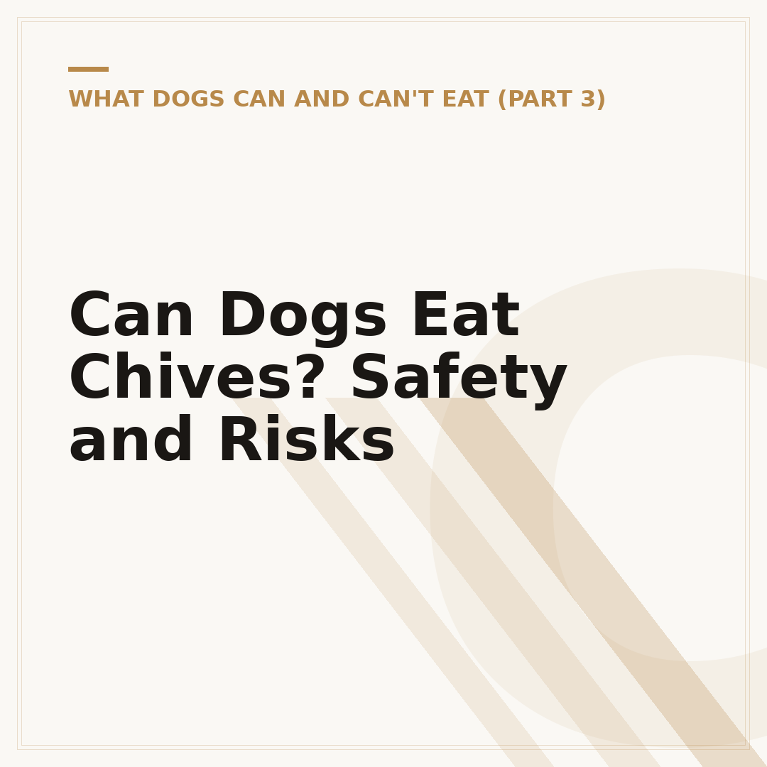Can Dogs Eat Chives? Safety and Risks