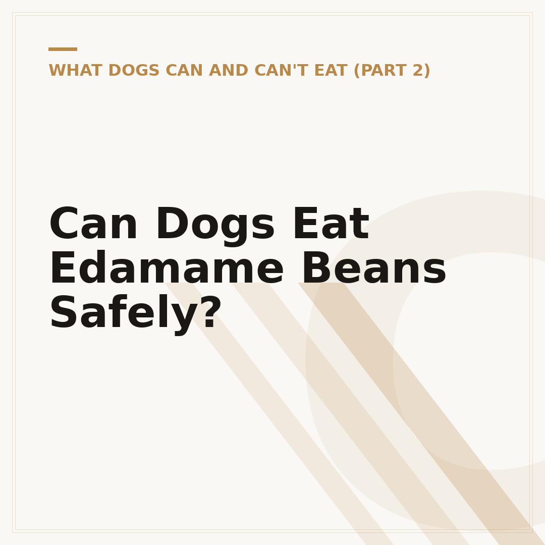 Can Dogs Eat Edamame Beans Safely?