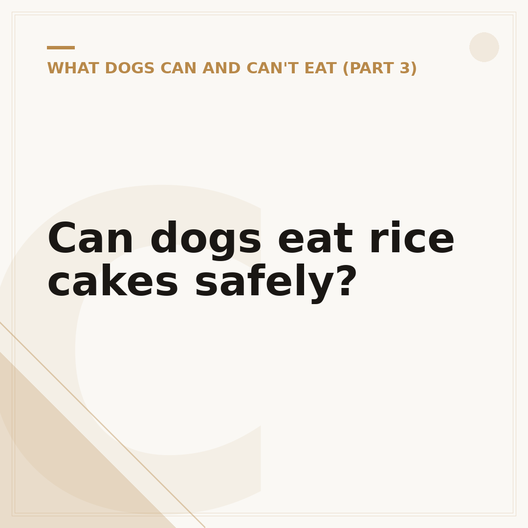 Can dogs eat rice cakes safely?