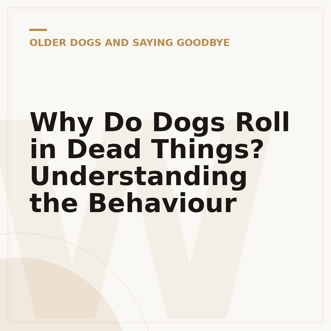 Why Do Dogs Roll in Dead Things? Understanding the Behaviour