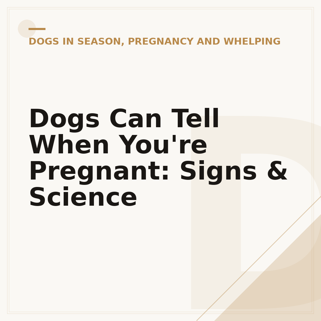 Dogs Can Tell When You're Pregnant: Signs & Science