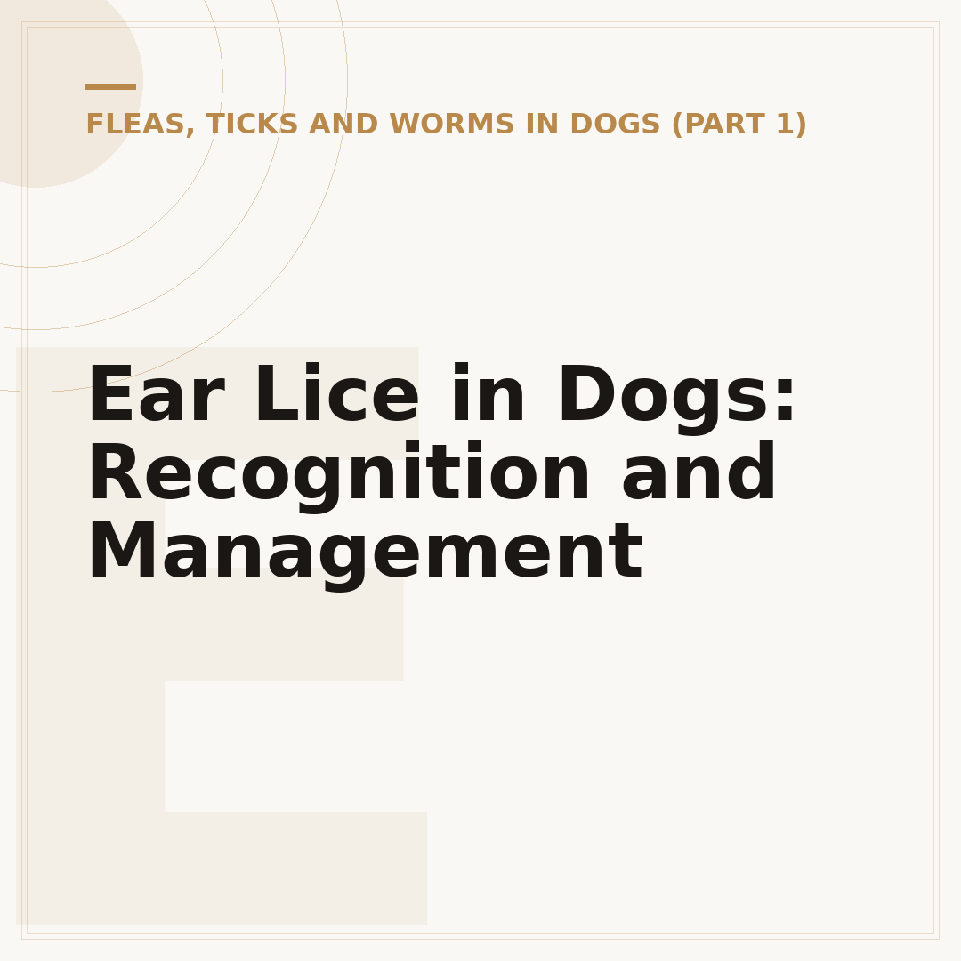 Ear Lice in Dogs: Recognition and Management