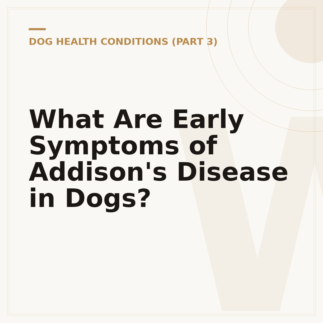 What Are Early Symptoms of Addison's Disease in Dogs?