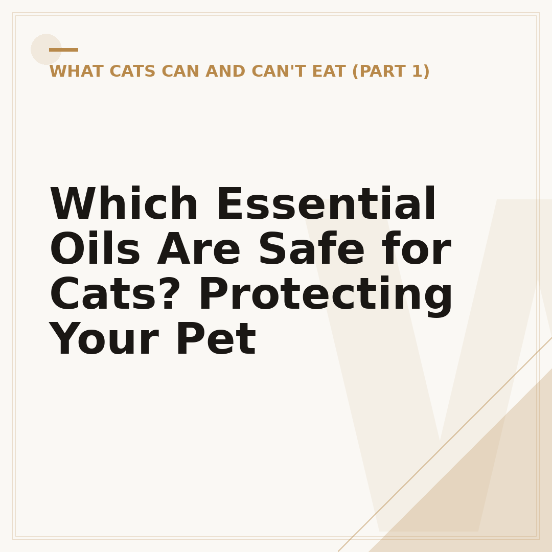 Which Essential Oils Are Safe for Cats? Protecting Your Pet
