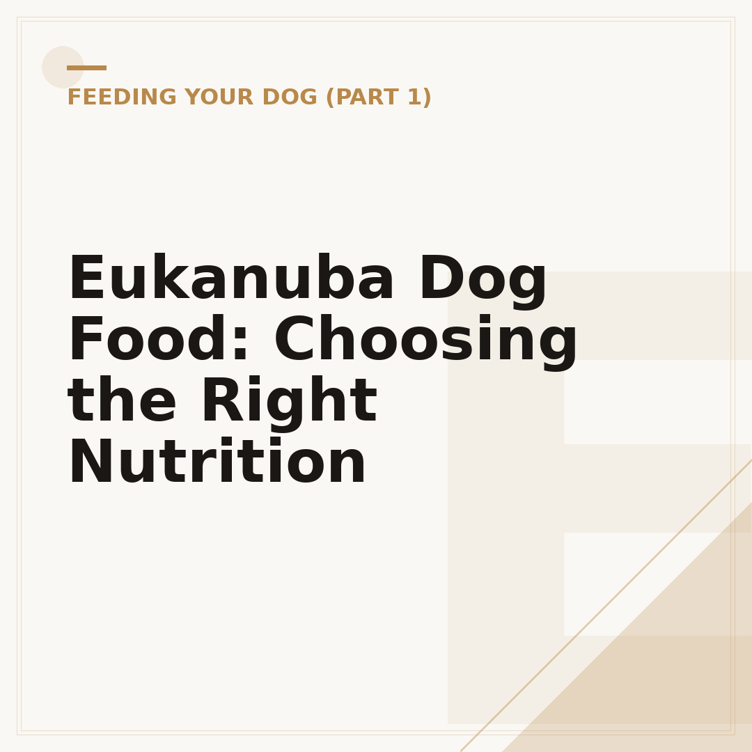 Eukanuba Dog Food: Choosing the Right Nutrition