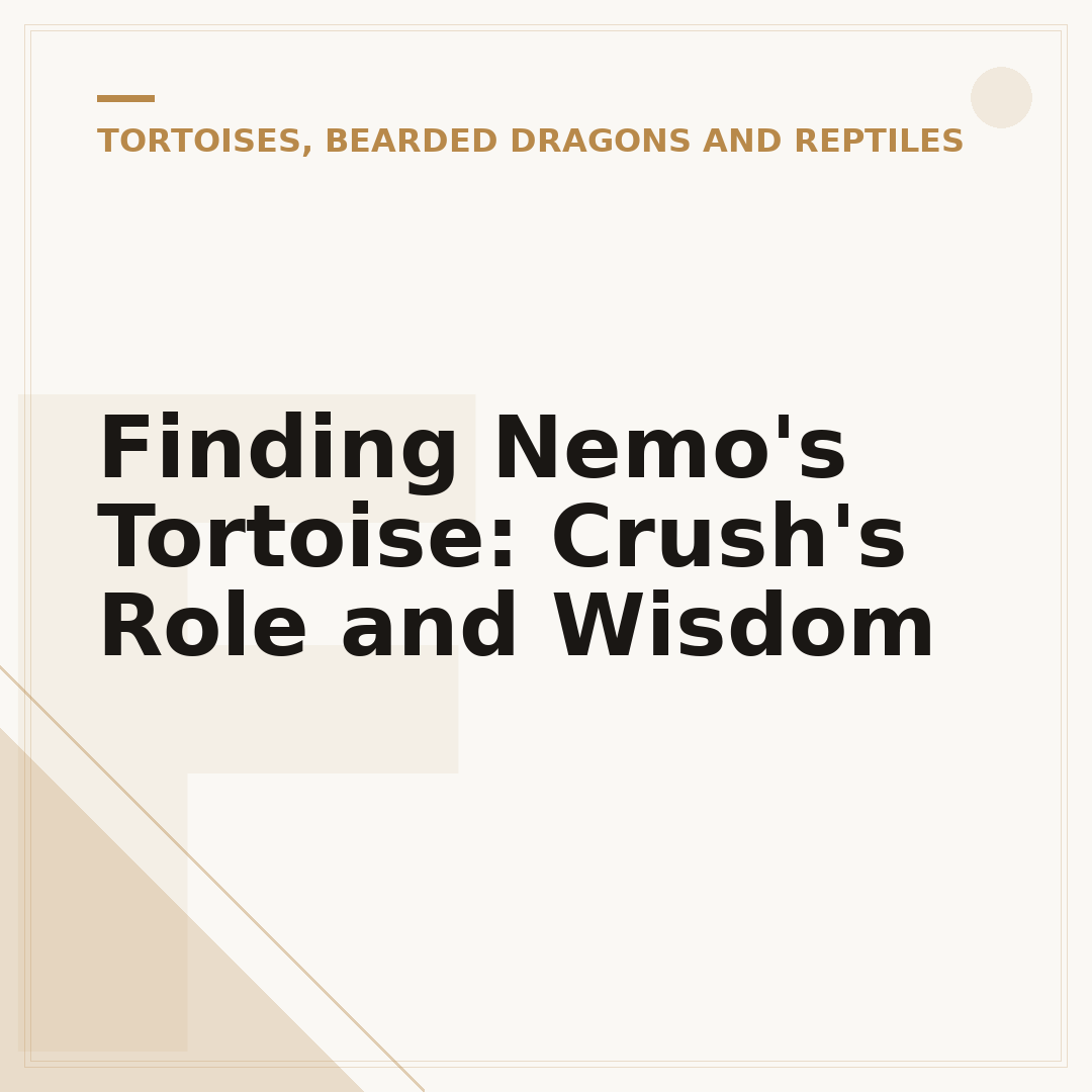 Finding Nemo's Tortoise: Crush's Role and Wisdom