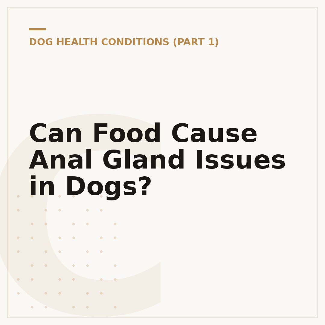Can Food Cause Anal Gland Issues in Dogs?