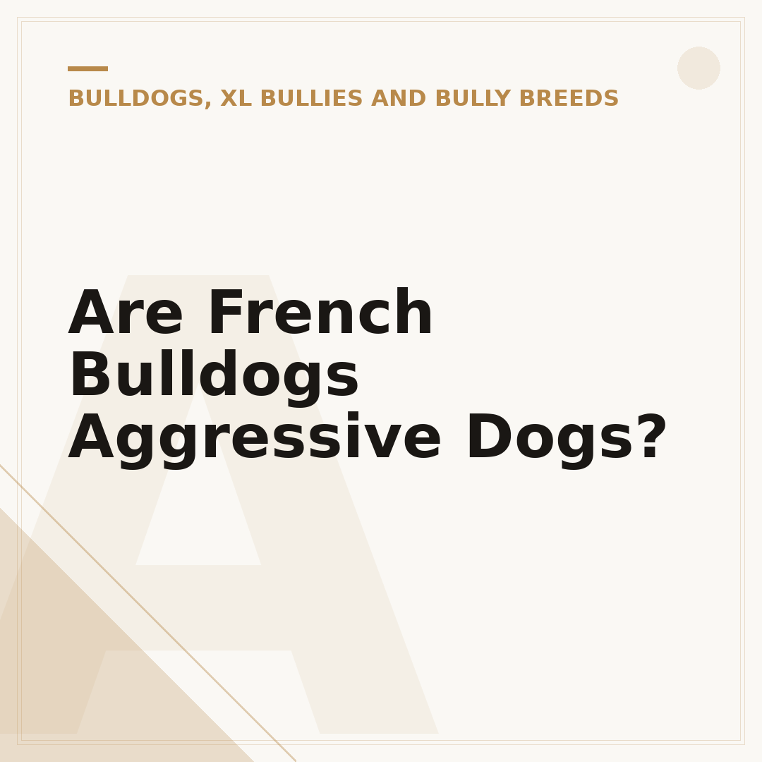 Are French Bulldogs Aggressive Dogs?