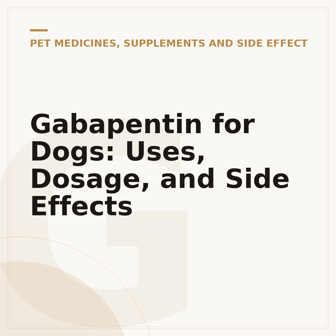 Gabapentin for Dogs: Uses, Dosage, and Side Effects