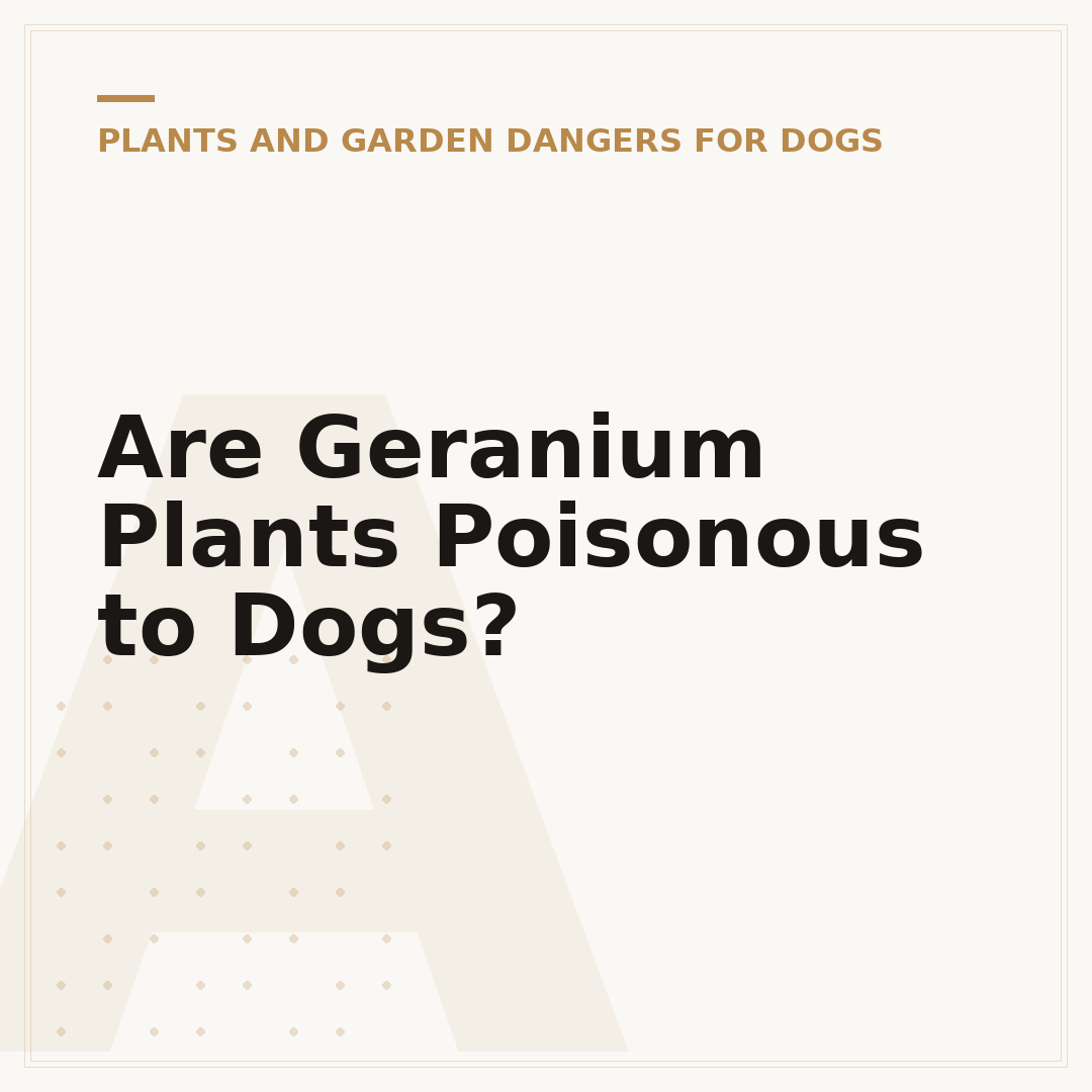 Are Geranium Plants Poisonous to Dogs?