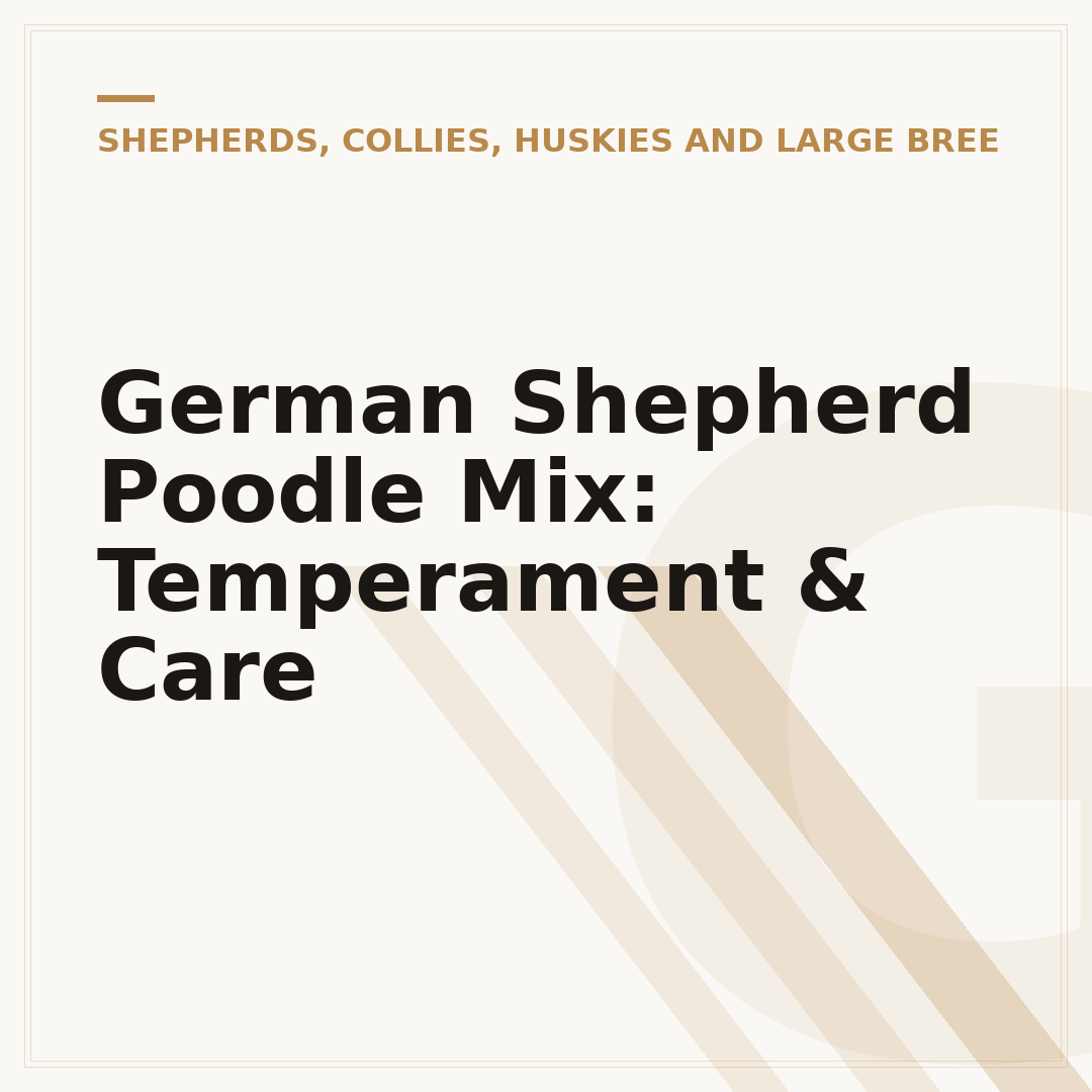German Shepherd Poodle Mix: Temperament & Care