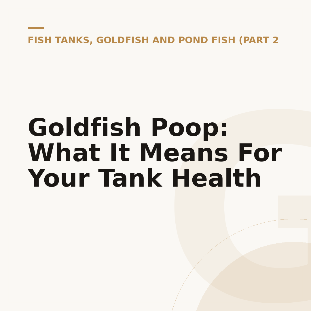 Goldfish Poop: What It Means For Your Tank Health