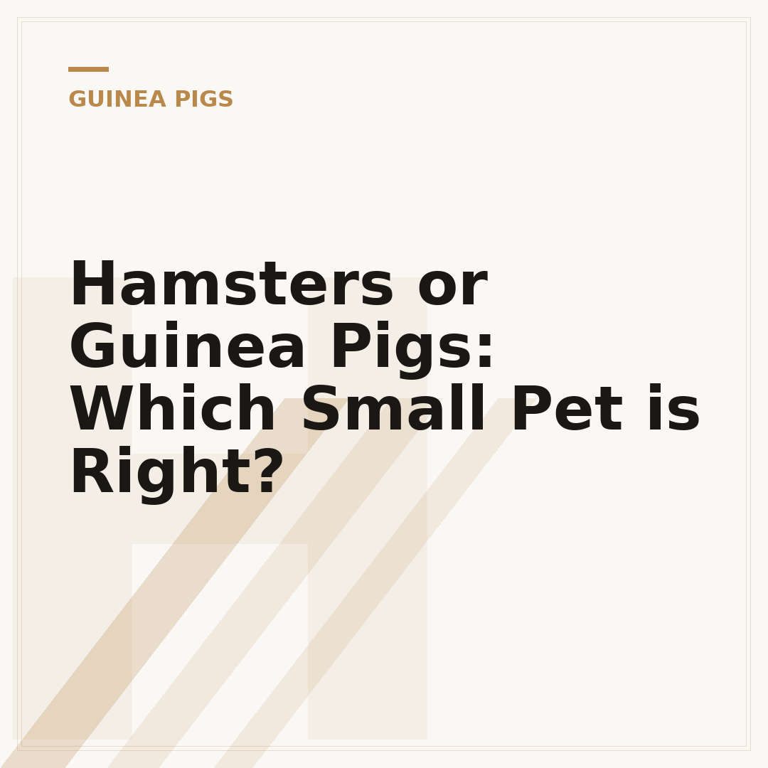 Hamsters or Guinea Pigs: Which Small Pet is Right?