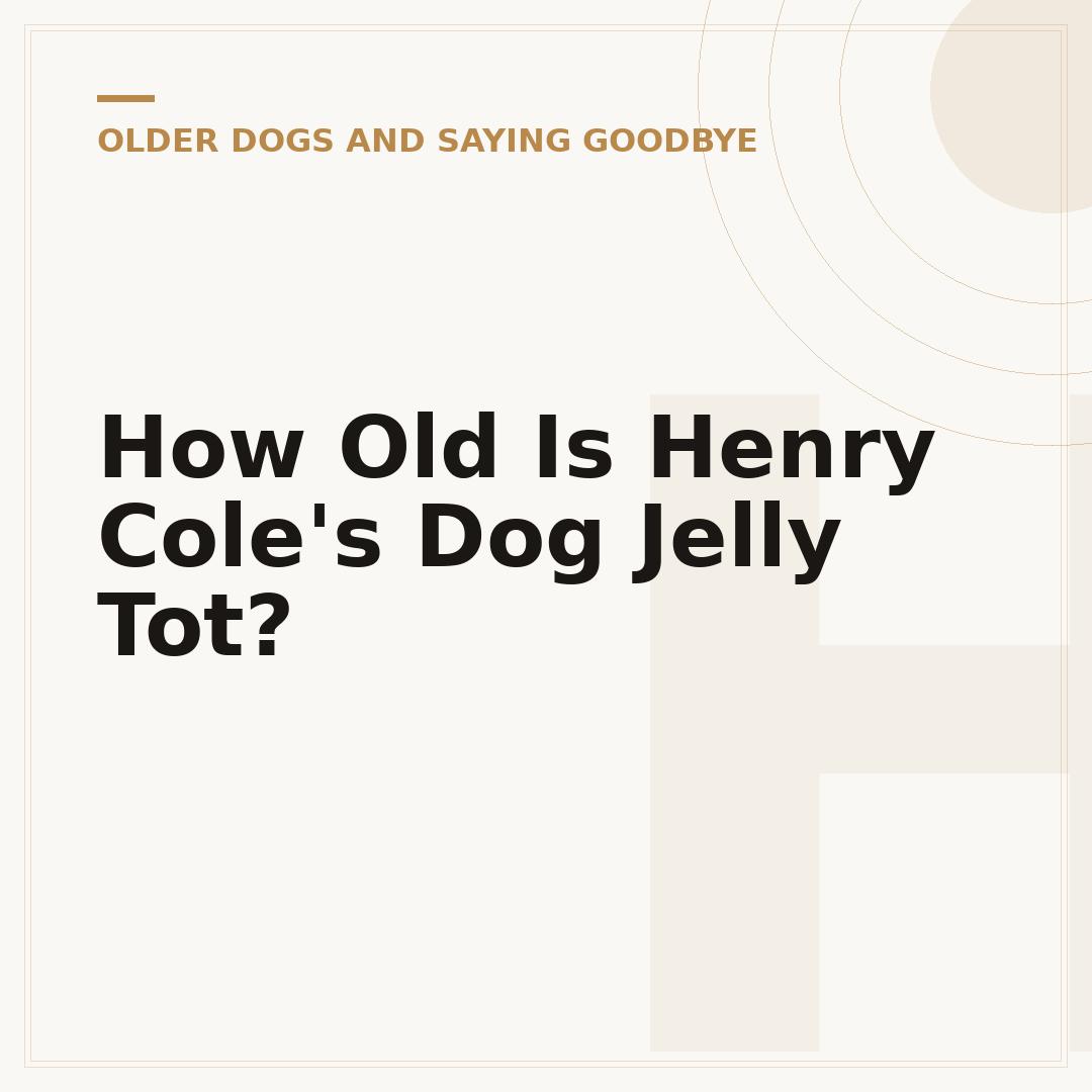 How Old Is Henry Cole's Dog Jelly Tot?