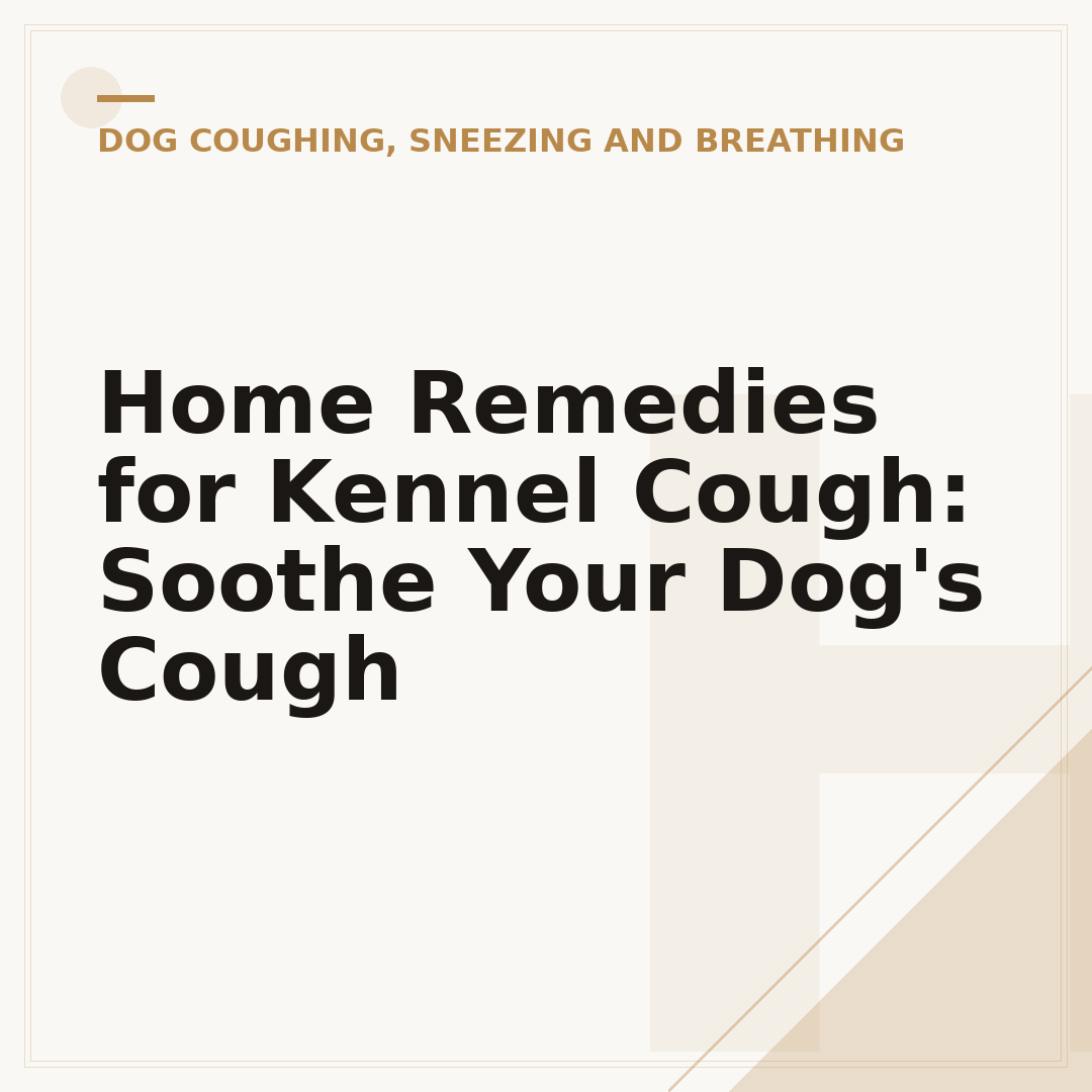 Home Remedies for Kennel Cough: Soothe Your Dog's Cough
