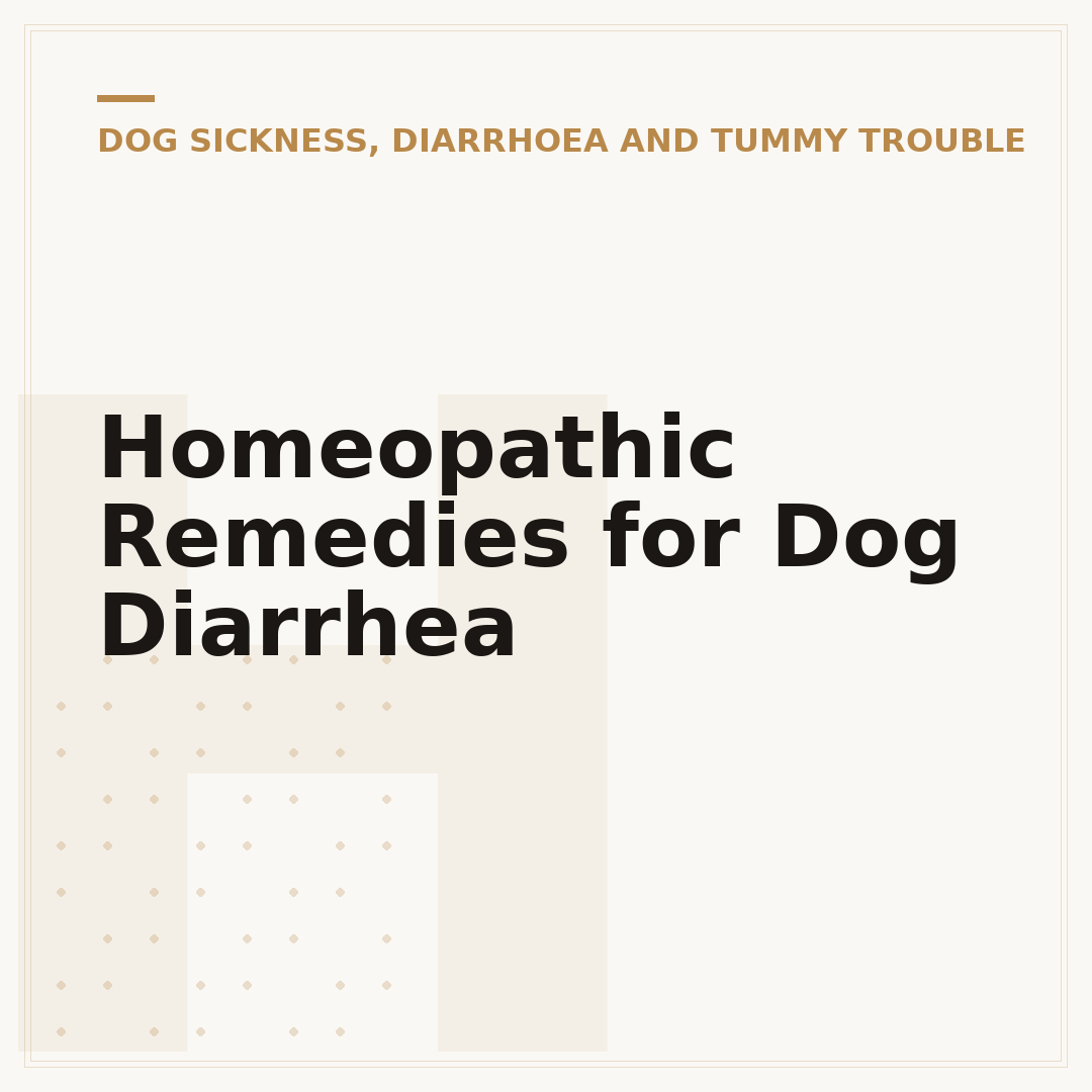 Homeopathic Remedies for Dog Diarrhea