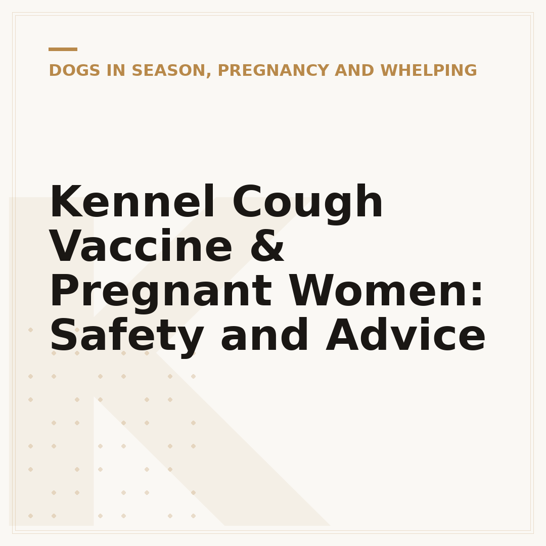 Kennel Cough Vaccine & Pregnant Women: Safety and Advice