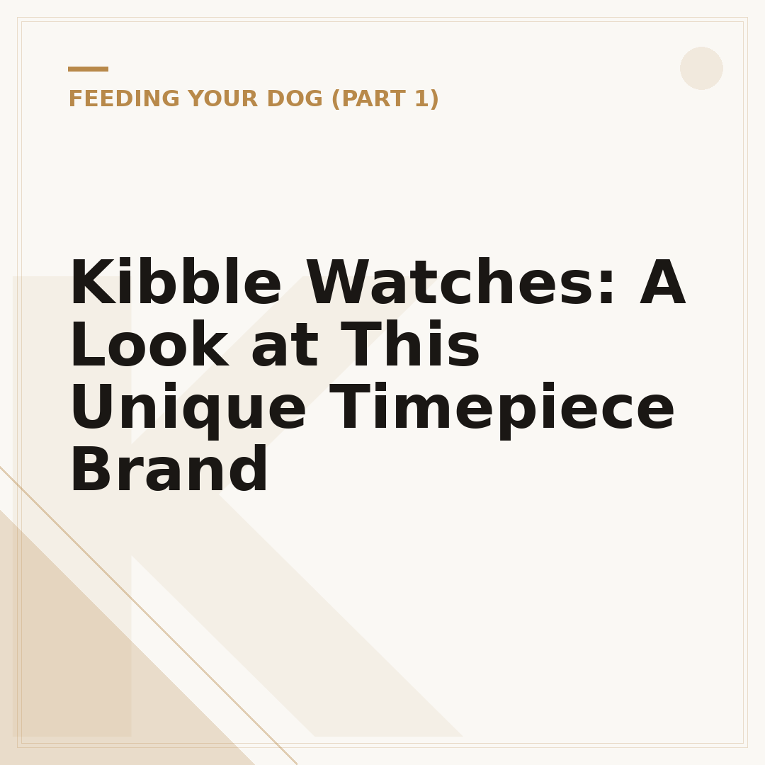 Kibble Watches: A Look at This Unique Timepiece Brand