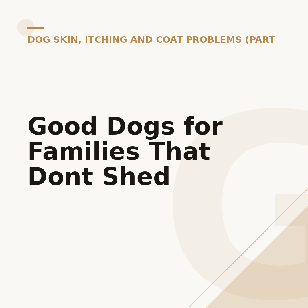 Good Dogs for Families That Dont Shed