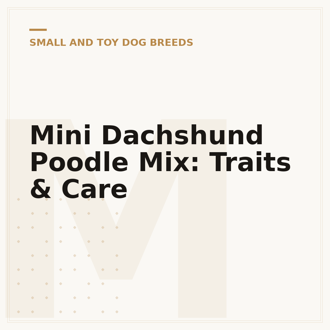 Mini Dachshund Poodle Mix: Traits & Care