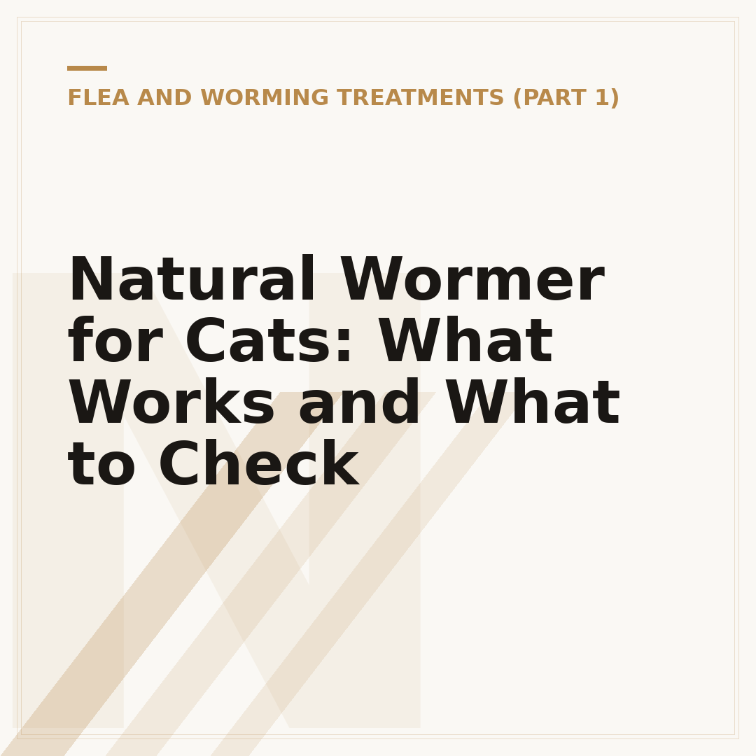 Natural Wormer for Cats: What Works and What to Check