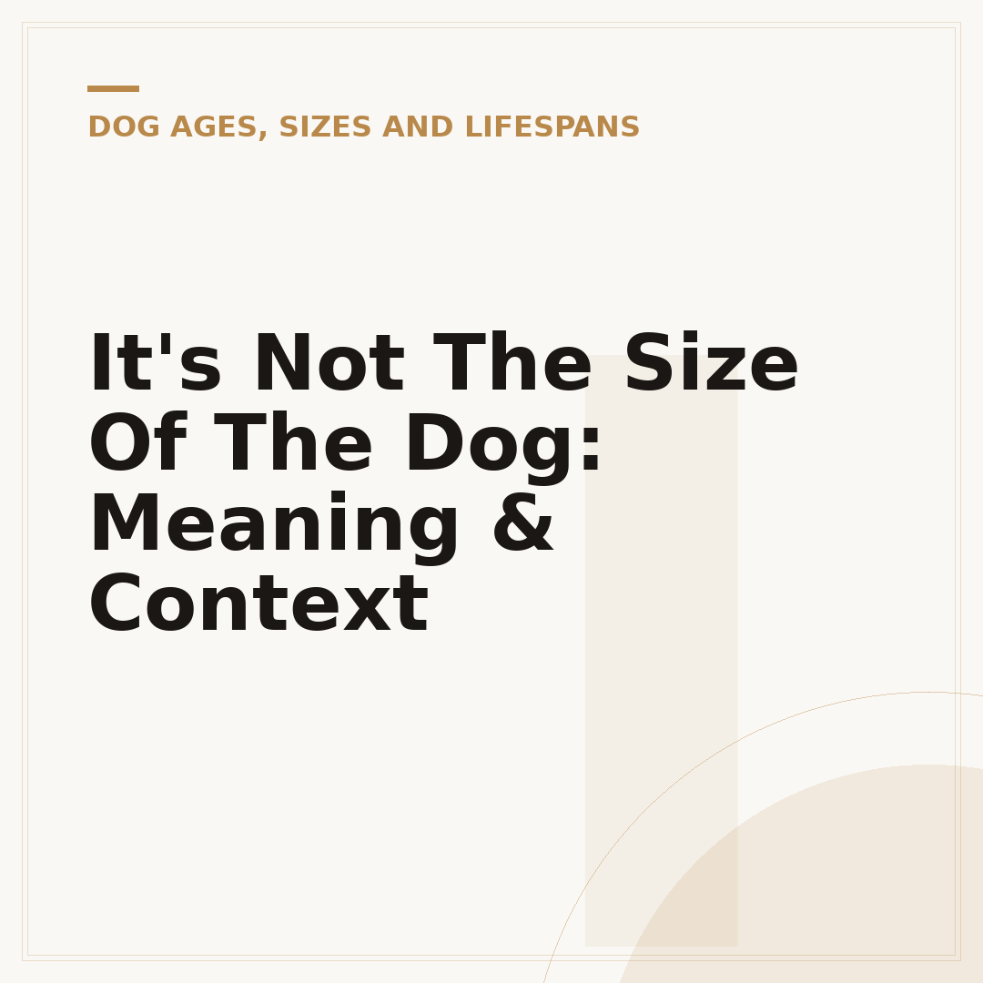 It's Not The Size Of The Dog: Meaning & Context
