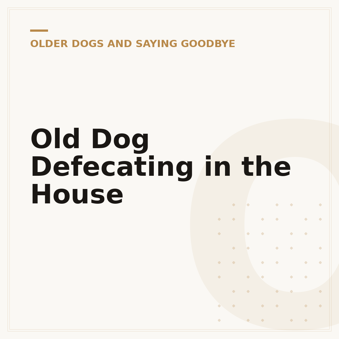 Old Dog Defecating in the House
