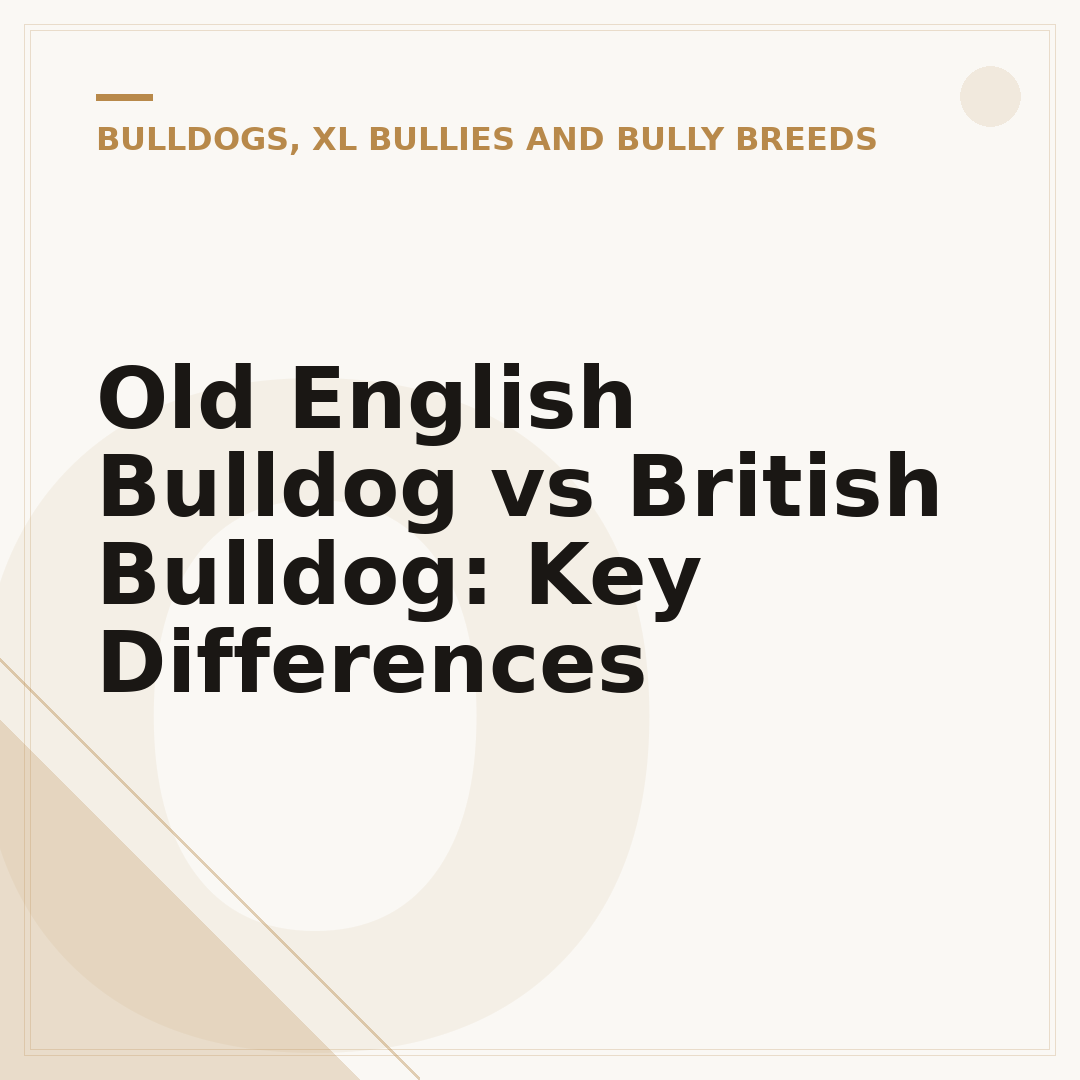 Old English Bulldog vs British Bulldog: Key Differences