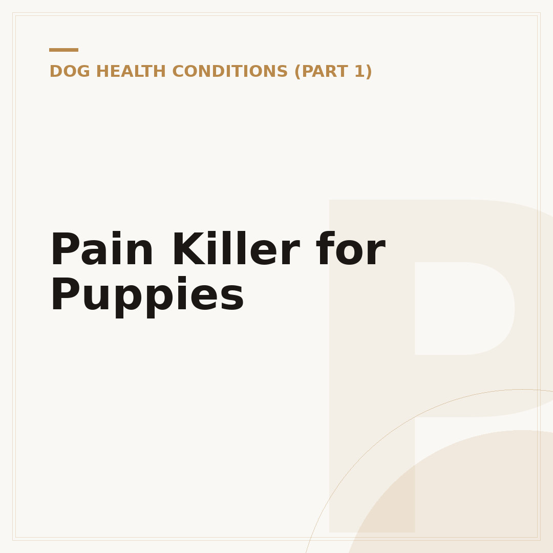 Pain Killer for Puppies