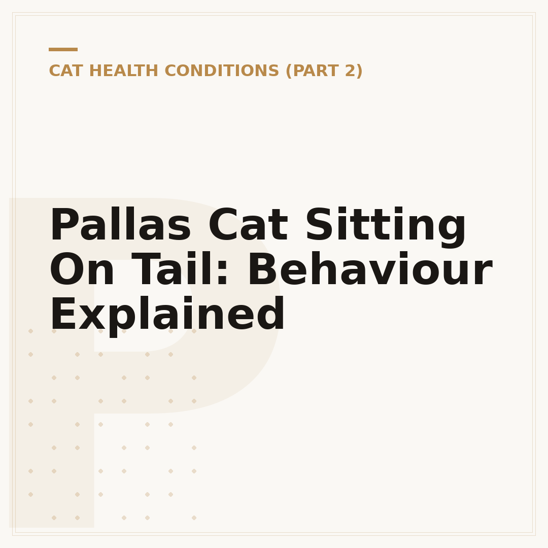 Pallas Cat Sitting On Tail: Behaviour Explained