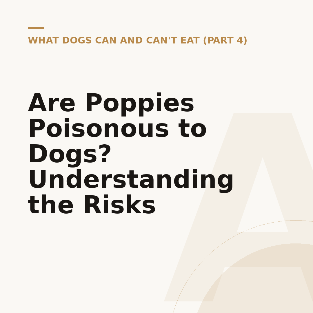 Are Poppies Poisonous to Dogs? Understanding the Risks