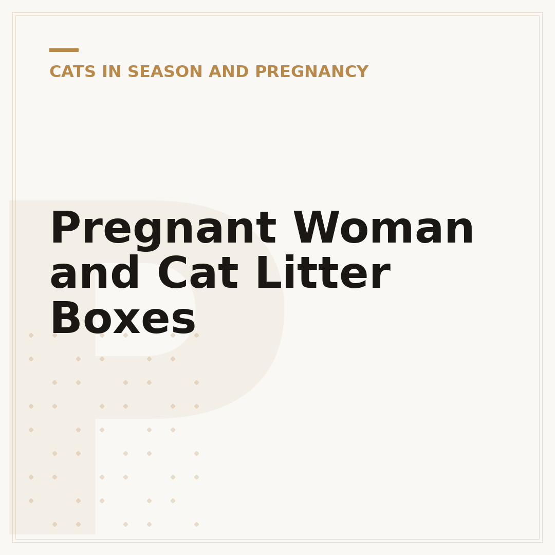 Pregnant Woman and Cat Litter Boxes