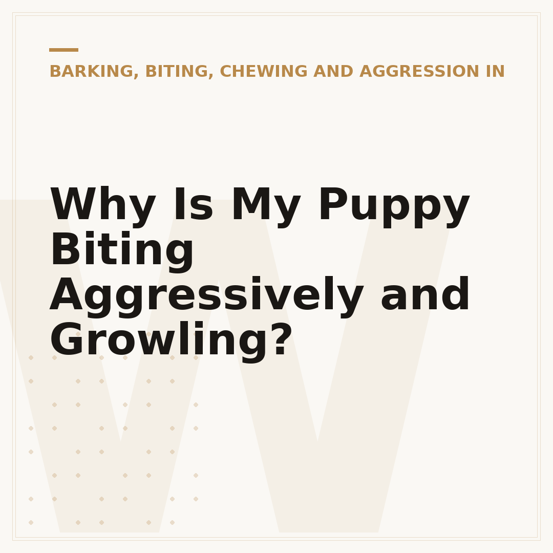 Why Is My Puppy Biting Aggressively and Growling?