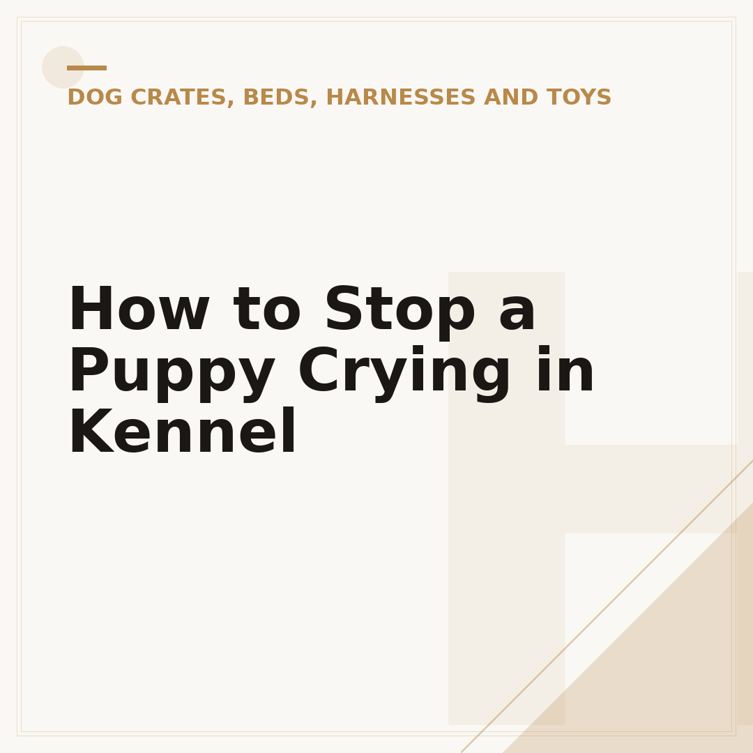 How to Stop a Puppy Crying in Kennel