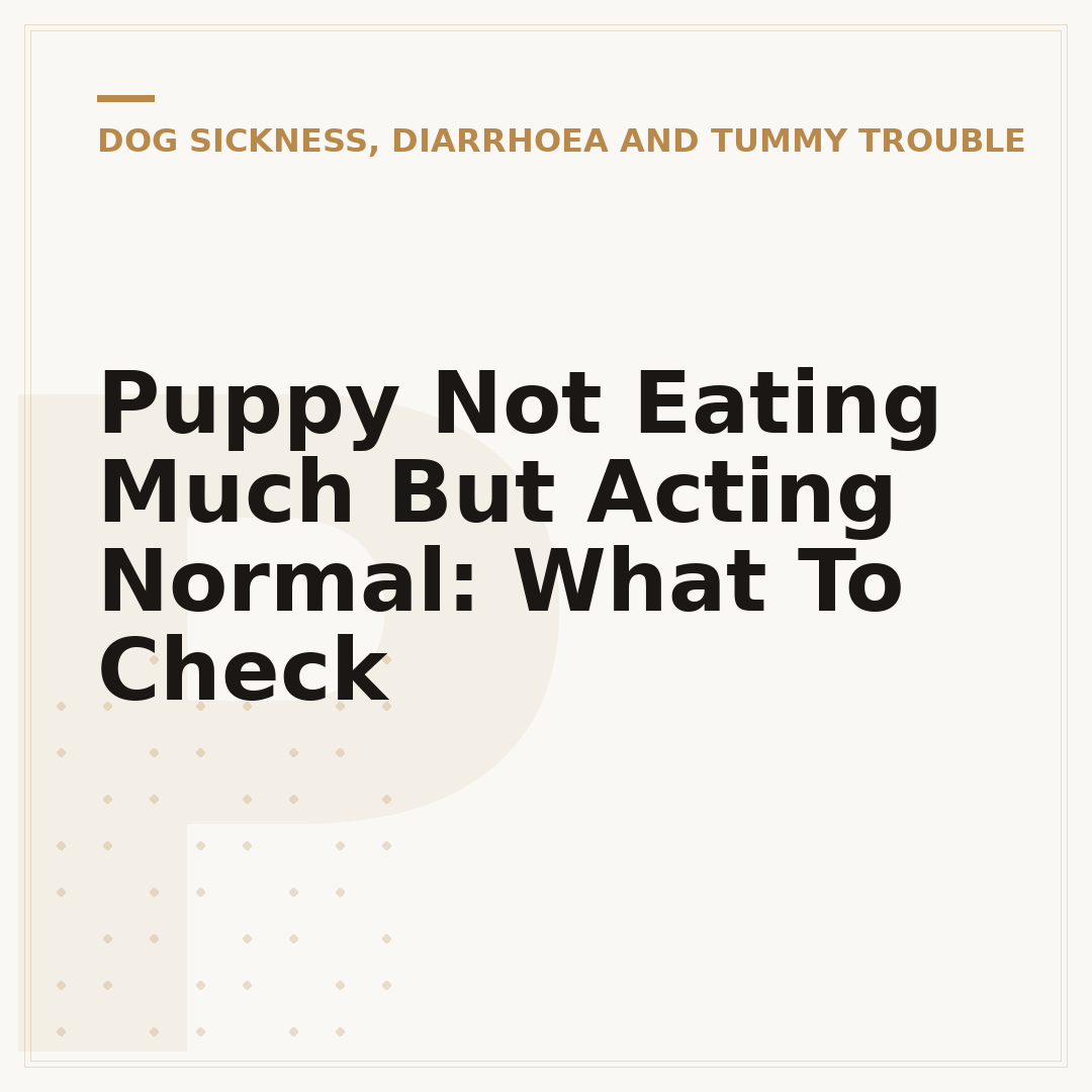 Puppy Not Eating Much But Acting Normal: What To Check
