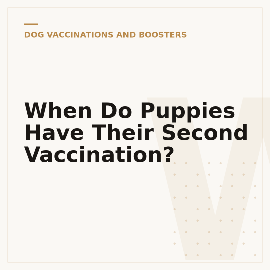 When Do Puppies Have Their Second Vaccination?