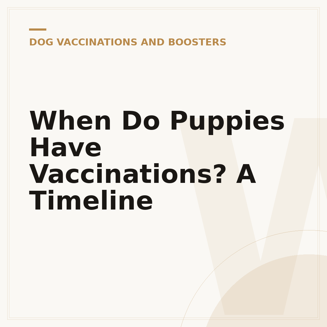 When Do Puppies Have Vaccinations? A Timeline