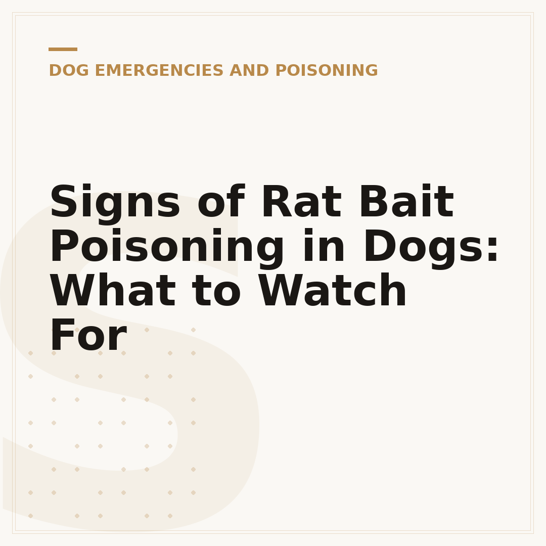 Signs of Rat Bait Poisoning in Dogs: What to Watch For