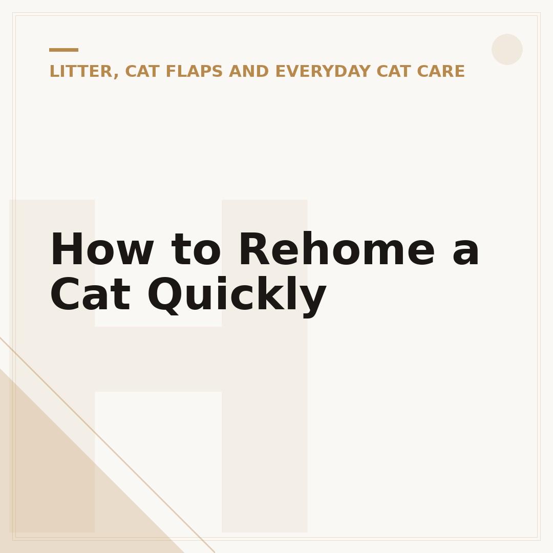 How to Rehome a Cat Quickly