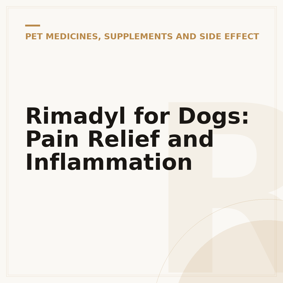 Rimadyl for Dogs: Pain Relief and Inflammation