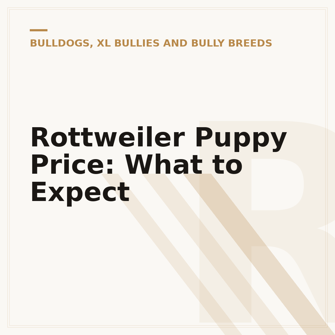 Rottweiler Puppy Price: What to Expect