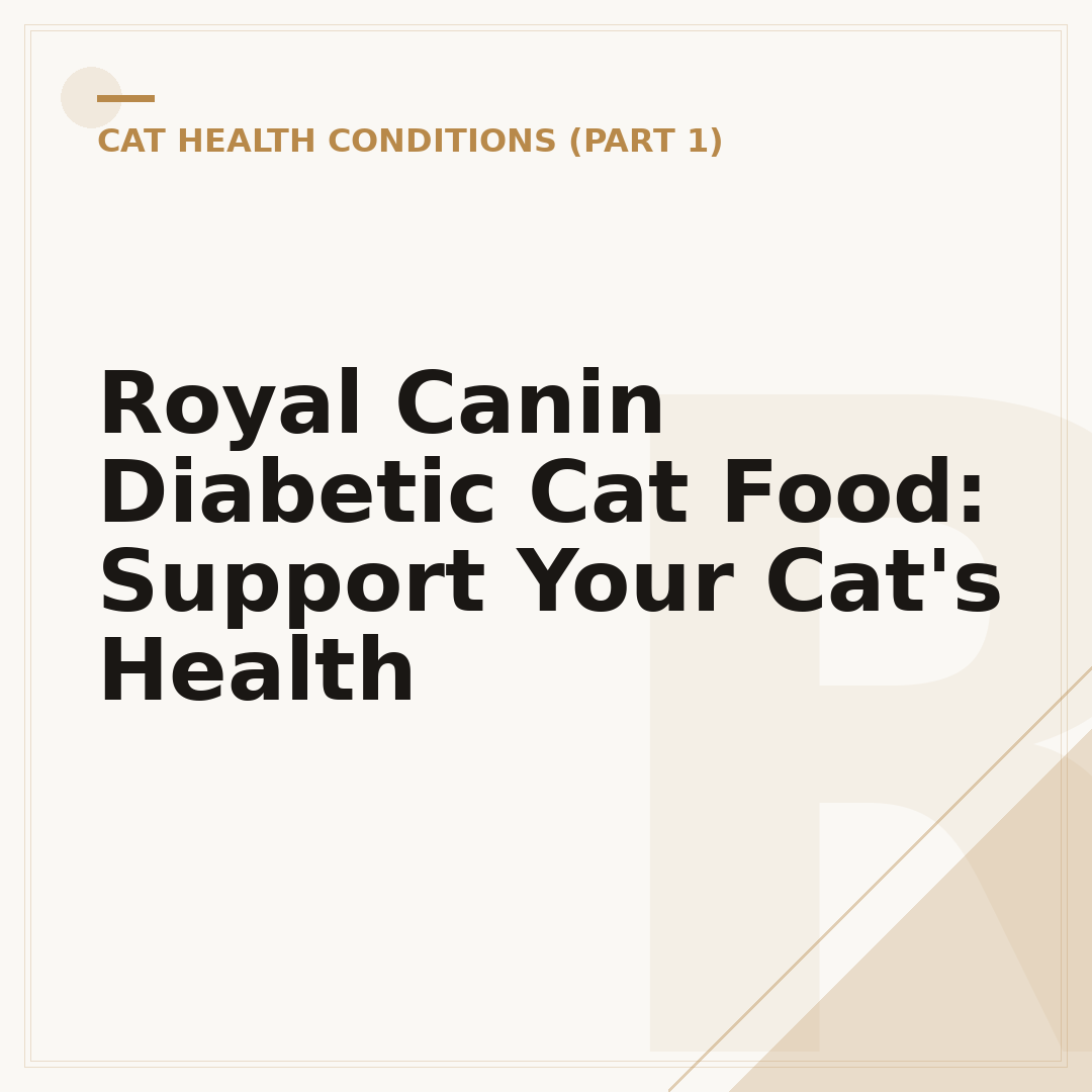 Royal Canin Diabetic Cat Food: Support Your Cat's Health