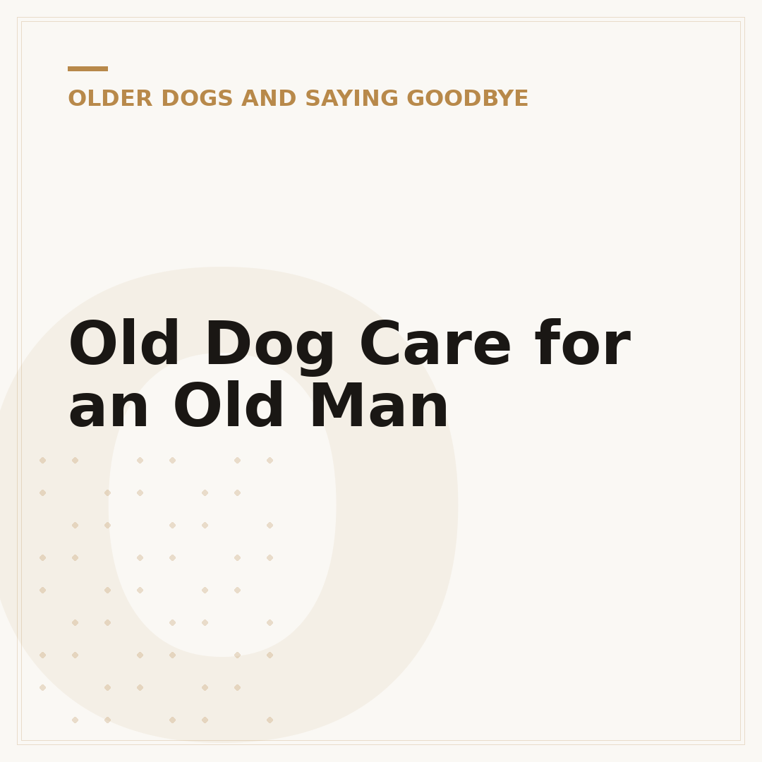 Old Dog Care for an Old Man