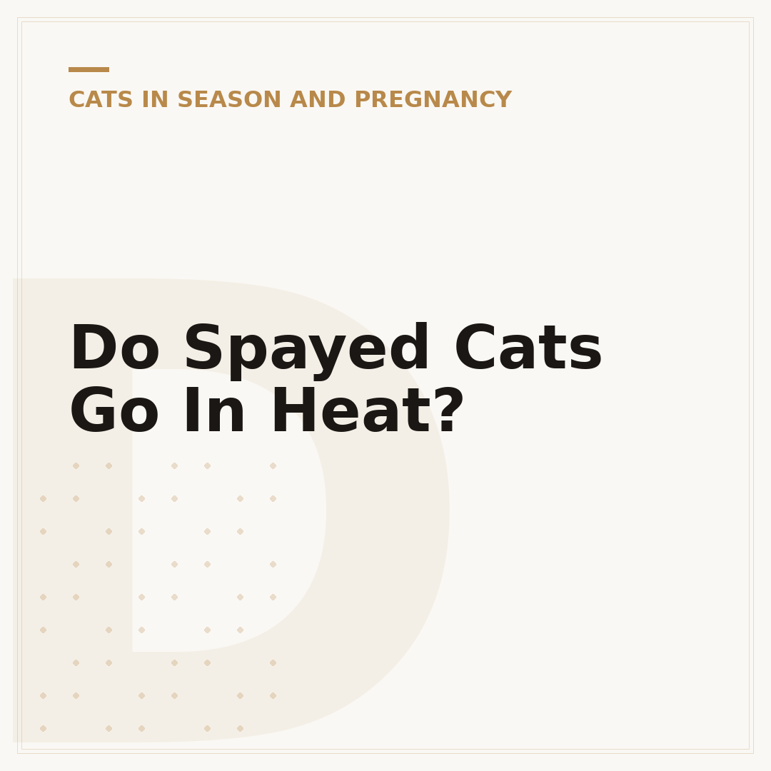 Do Spayed Cats Go In Heat?